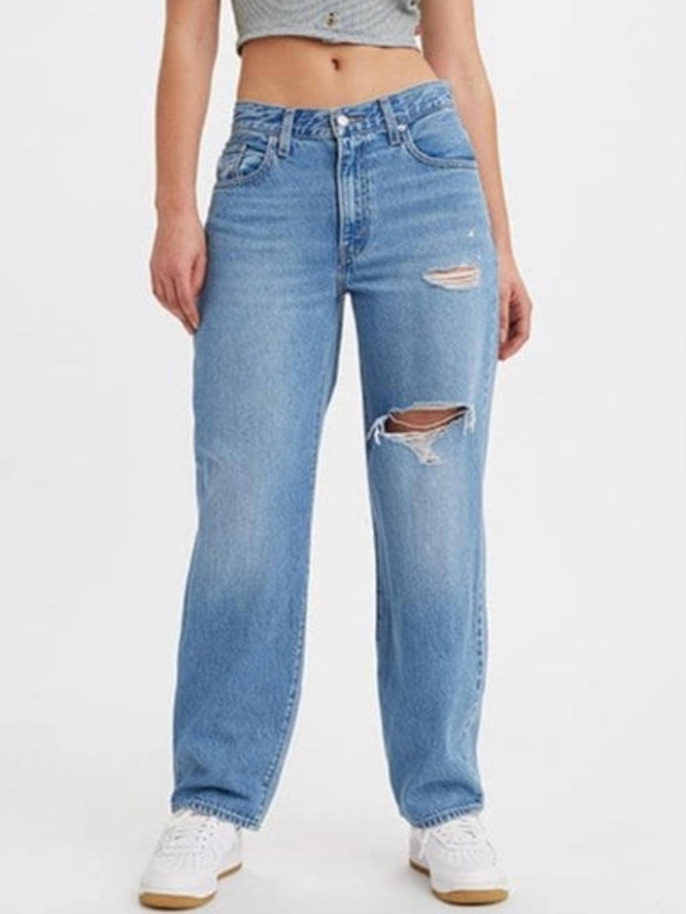Levi’s Premium Baggy Dad Jeans W24 L30 Distressed Medium Wash